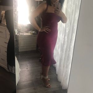 Woman’s Halter Mermaid Bodycon Bondage Midi Dress